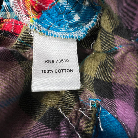 NWT Ivy Jane Comfort & Joy Plaid Patchwork Dolman Sleeve Top Womens XS