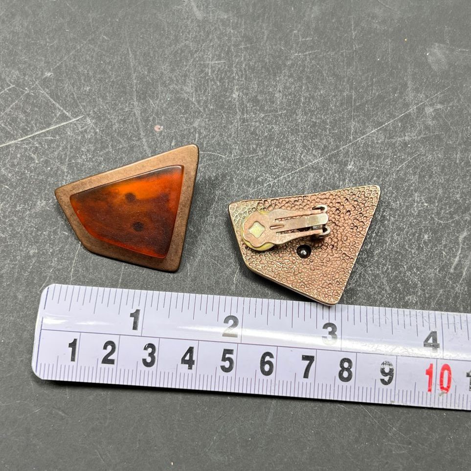 Norma Jean Copper & Brown Tones Clip On Earrings
