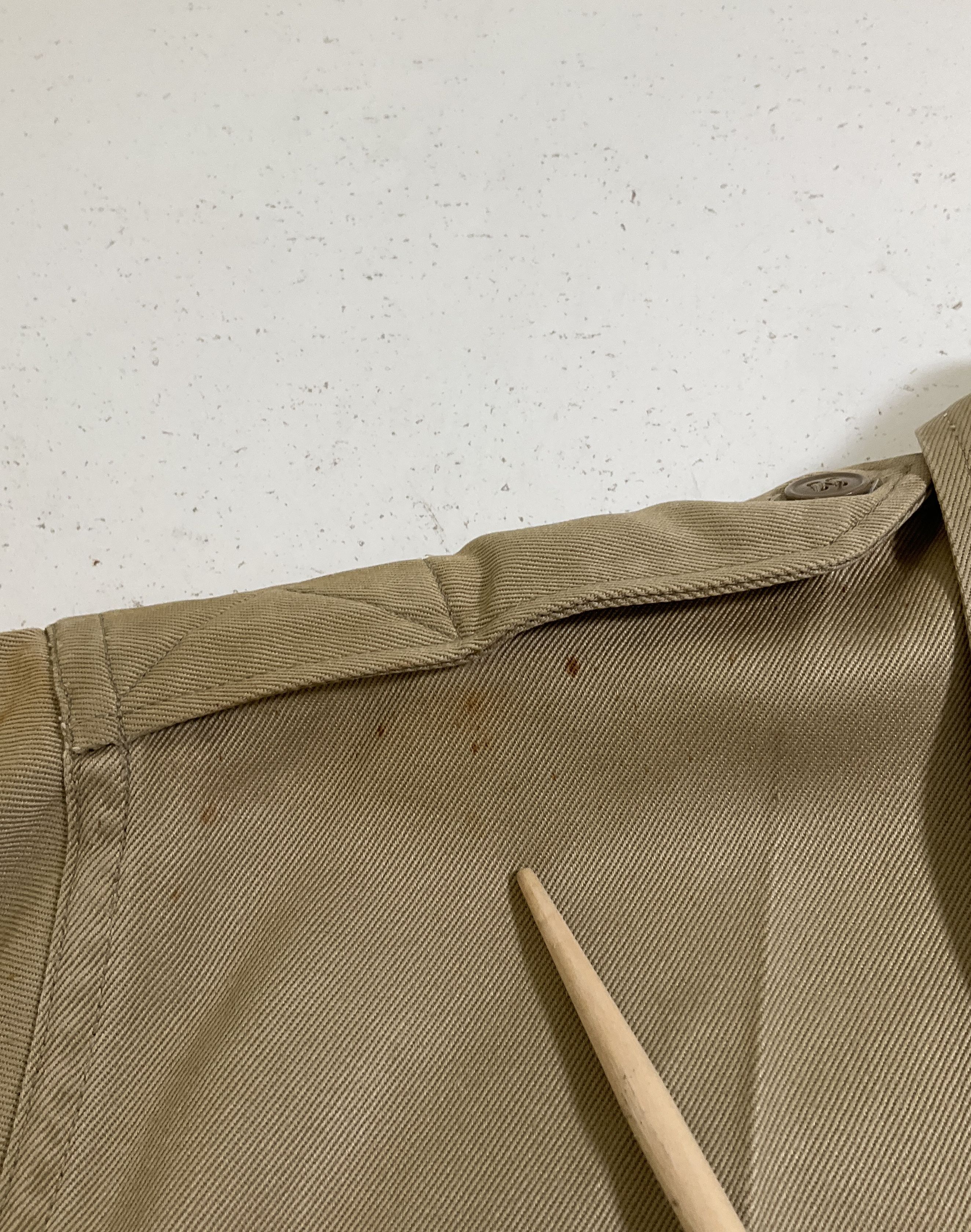 Vintage 50s US Army Khaki Field Shirt ASF Specialist Patch Mens L Military Issue