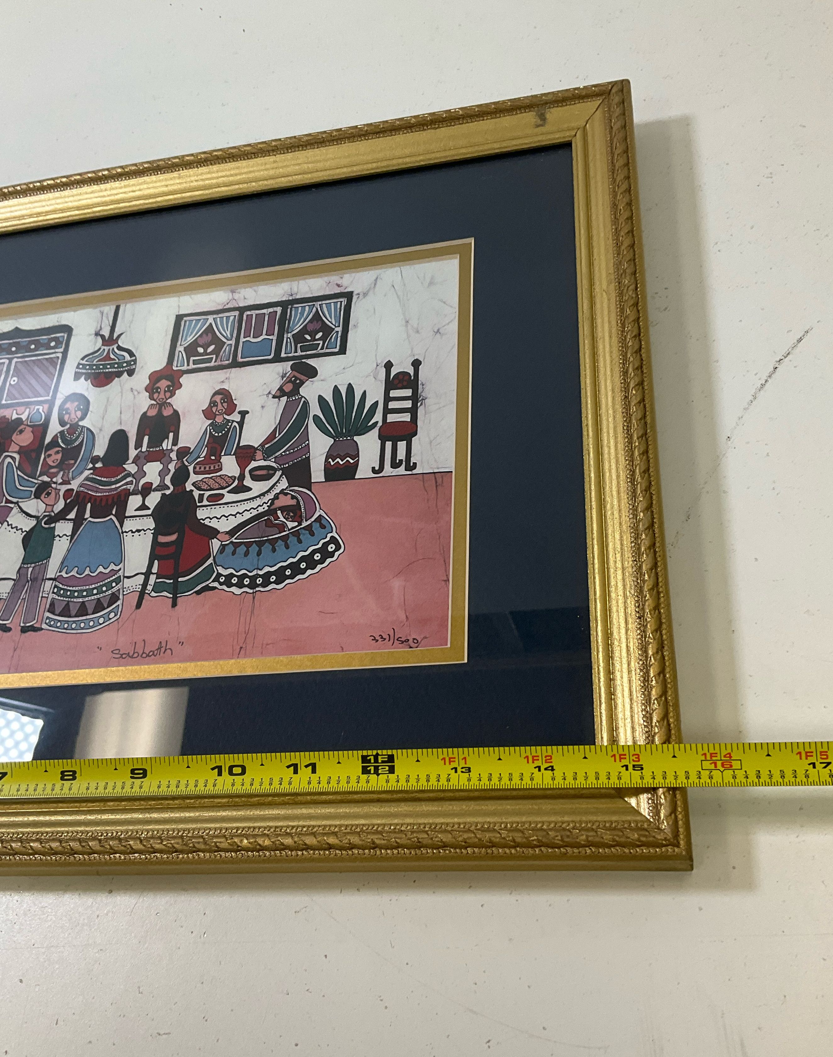 Amos Amit Batik Signed Print Sabbath Framed And Matted 331/500 Approx 13x16