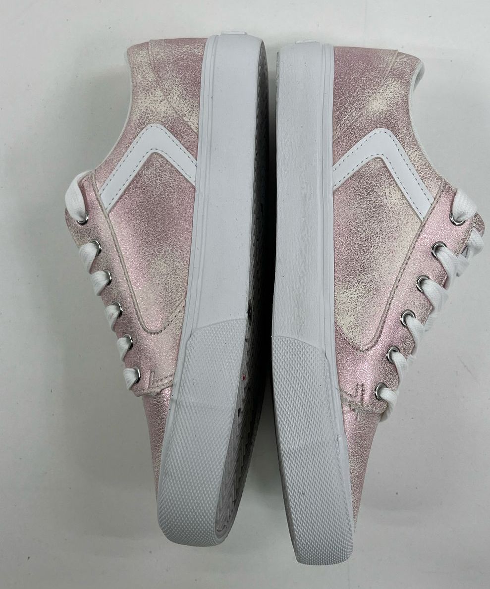 NIB Airwalk Race Pink Sparkle Metallic Lace Up Sneakers Shoes Women's Size 9.5