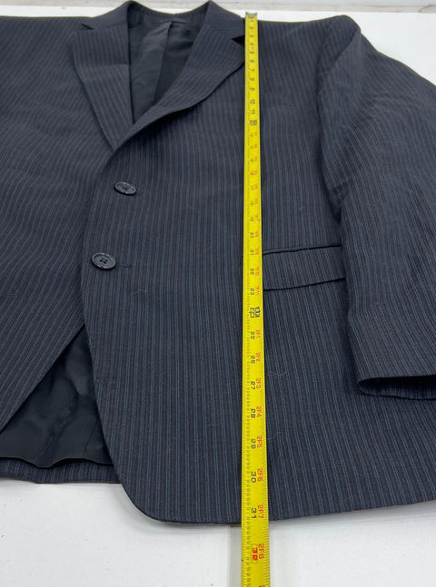 Calvin Klein Black Pinstripe 100% Wool 2-Piece Suit Men's Size 41R