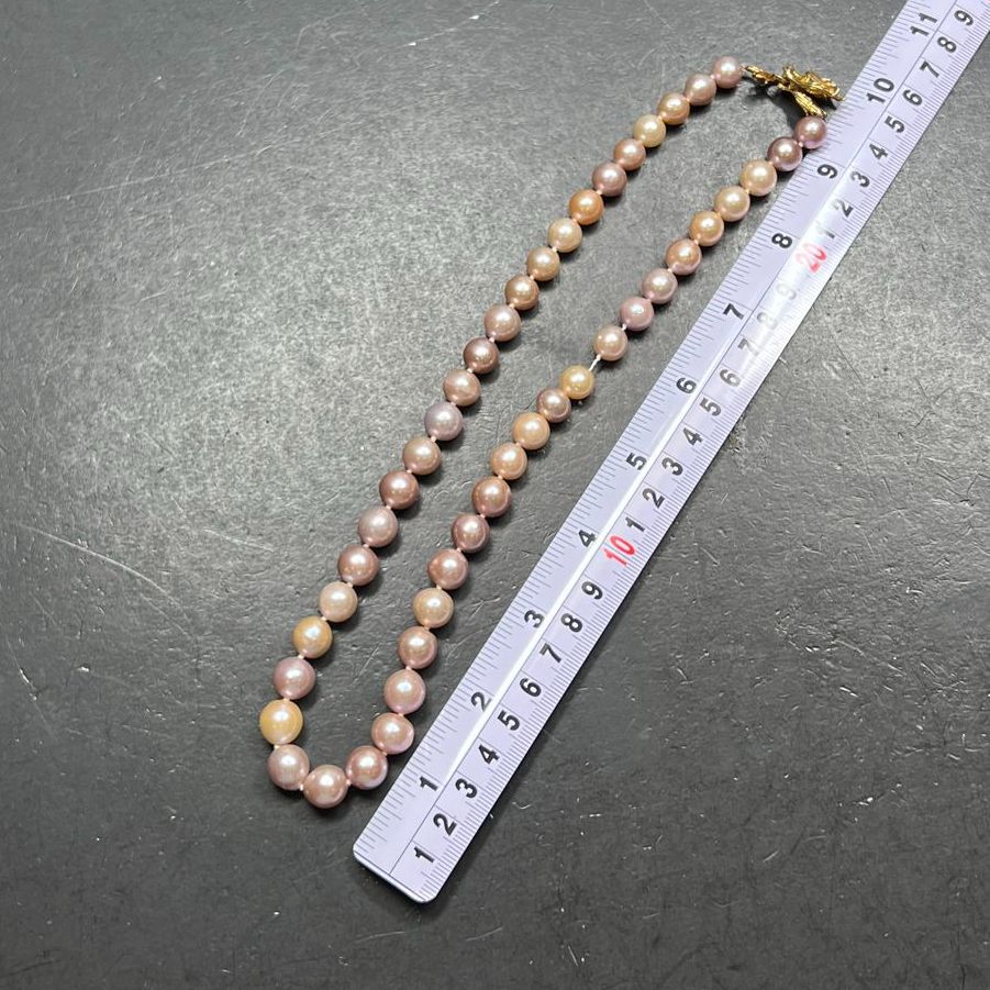 D'Joy Pink Pearl Sterling Silver Dragon Head Clasp Necklace 71.05g
