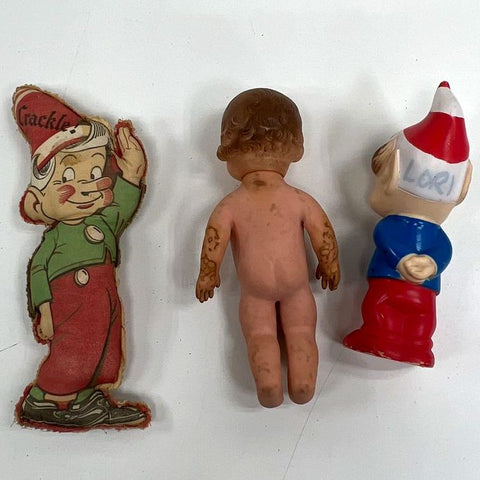 Vintage Lot Kellogg's Crackle Doll Bank & Campbell's Kids Ideal Toy