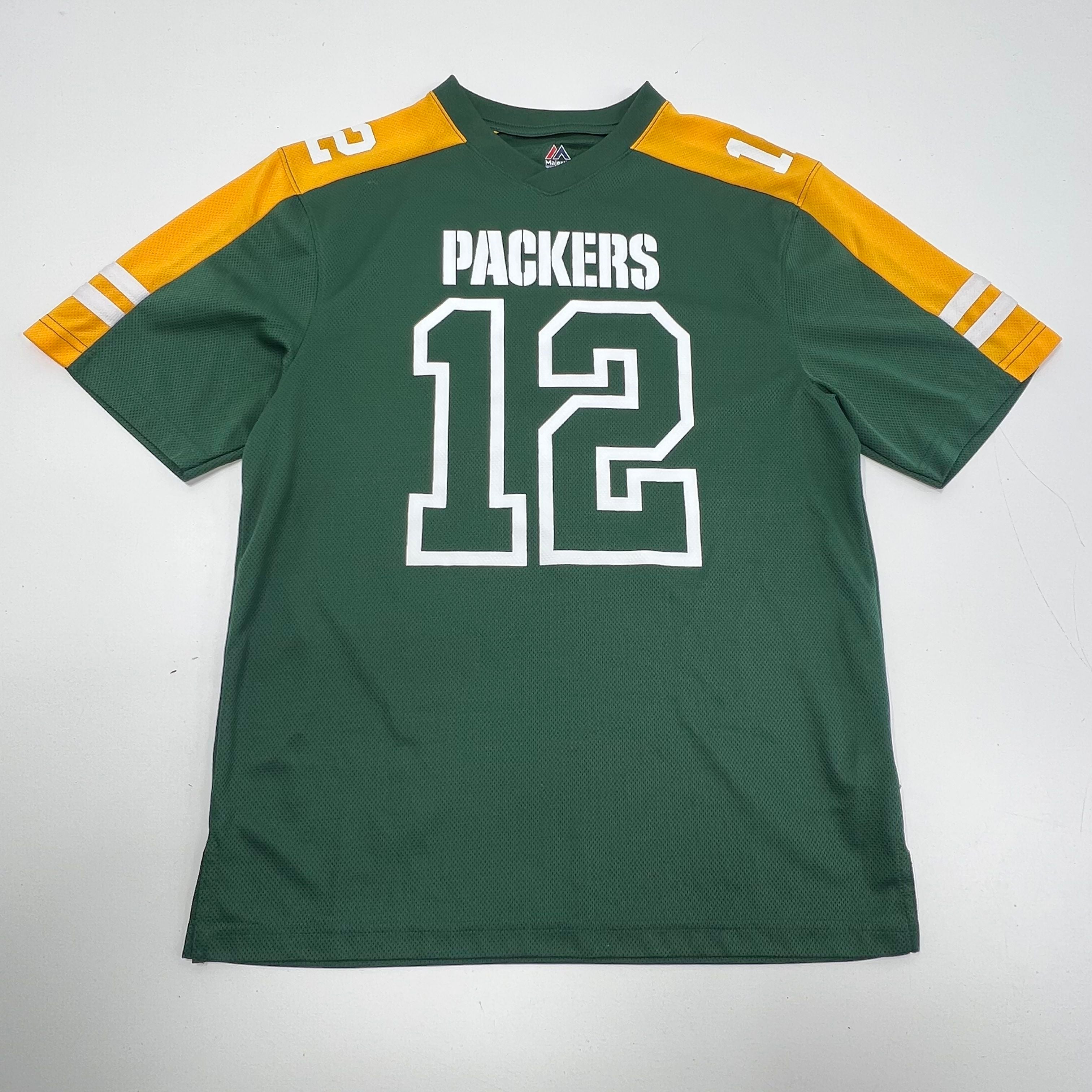 Lot 2 Green Bay Packers Aaron Rodgers #12 Jersey Reebok Majestic Youth L Adult M