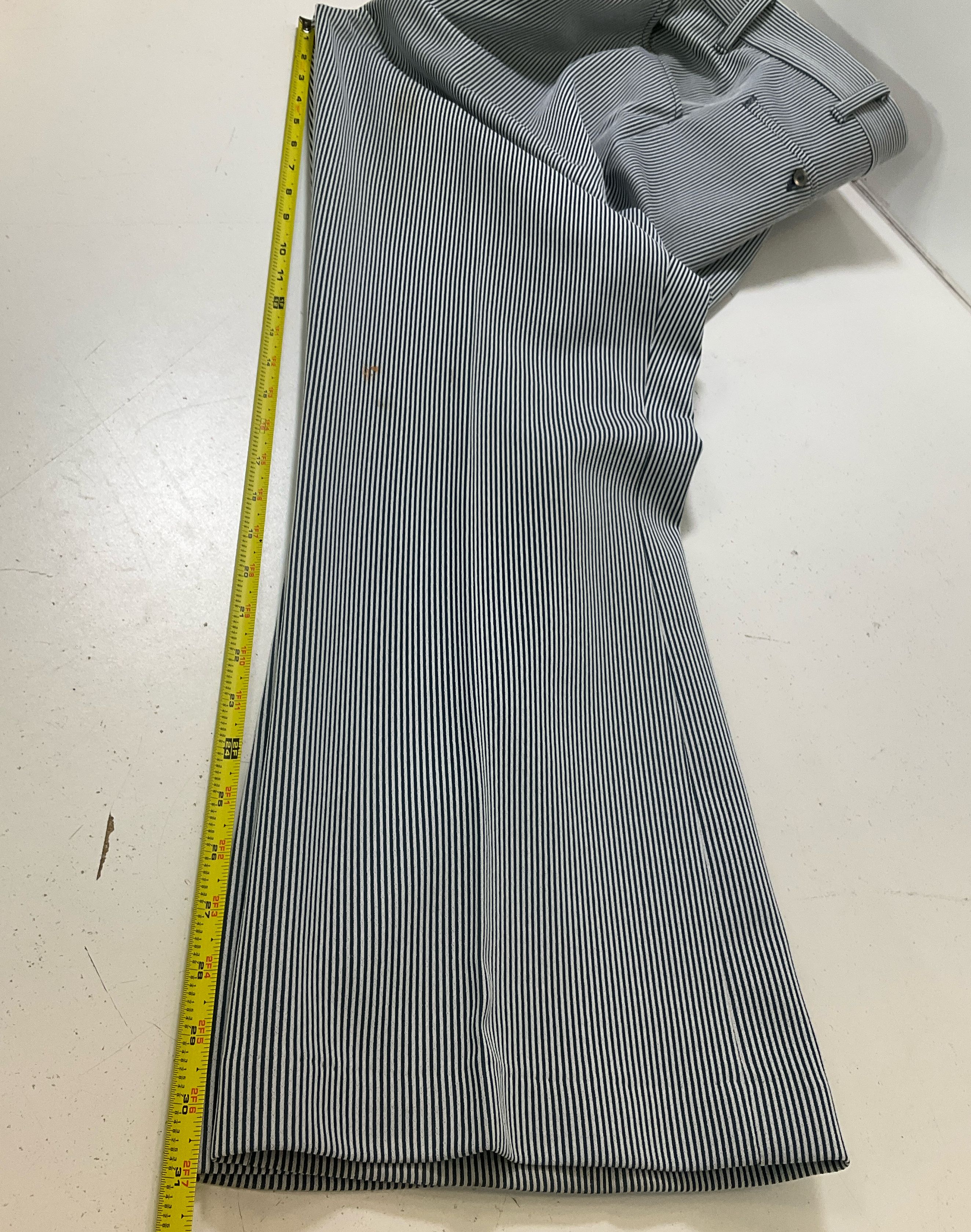 JC Penney Men's Blue & White Stripe 3 Piece Polyester Suit Size XL Vintage 70s