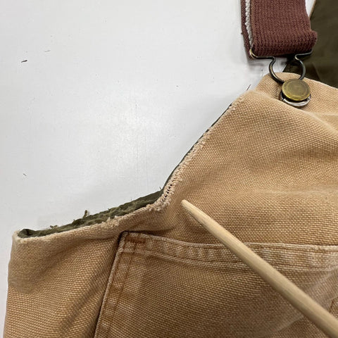 Vintage 90s Walls Zero-Zone Tan Insulated Quilted Lined Bib Overalls Men's