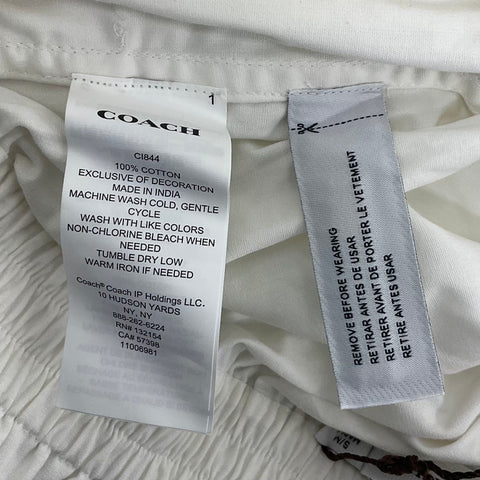 NWT Coach White Cotton Love Patch Elastic Waist Shorts Women's S/M C1844