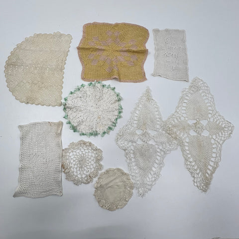 Vintage Lot 15+ Handmade Crochet Lace Doilies Linens Farmhouse Decor Craft