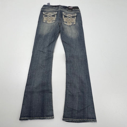 Wallflower NWT Y2K Blue Curvy Embellished Bootcut Jeans Women's Size 5