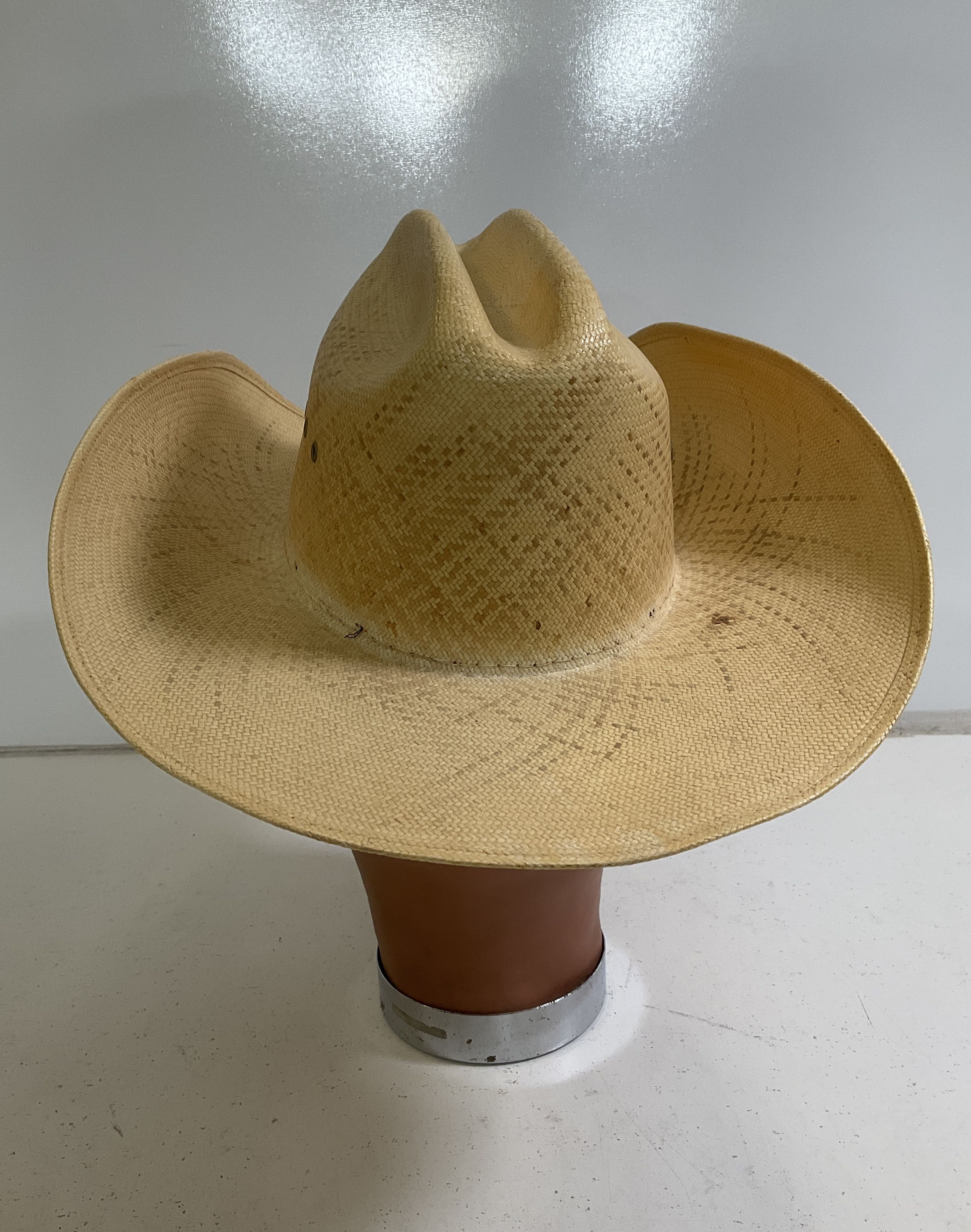 Vintage Wrangler 10X Shantung Panama Cowboy Hat Western Made in Texas Size 6 7/8