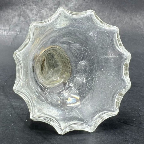 Vintage Mid-Century Pressed Glass Ring Holder & Perfume Bottle Vanity Set