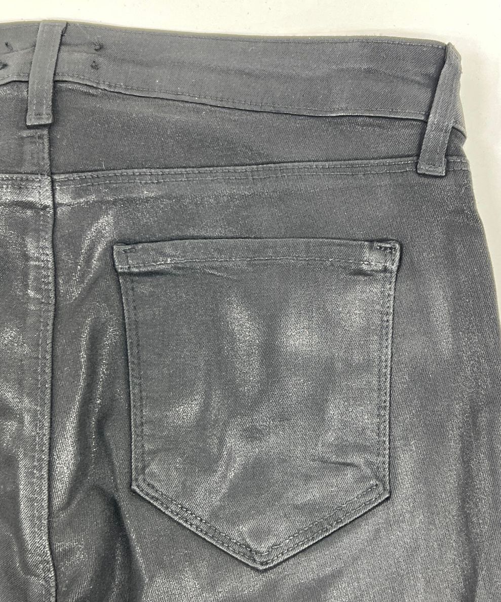 Women's L'Agence Black Faux Leather Modal/Cotton Blend Pants - Size 26