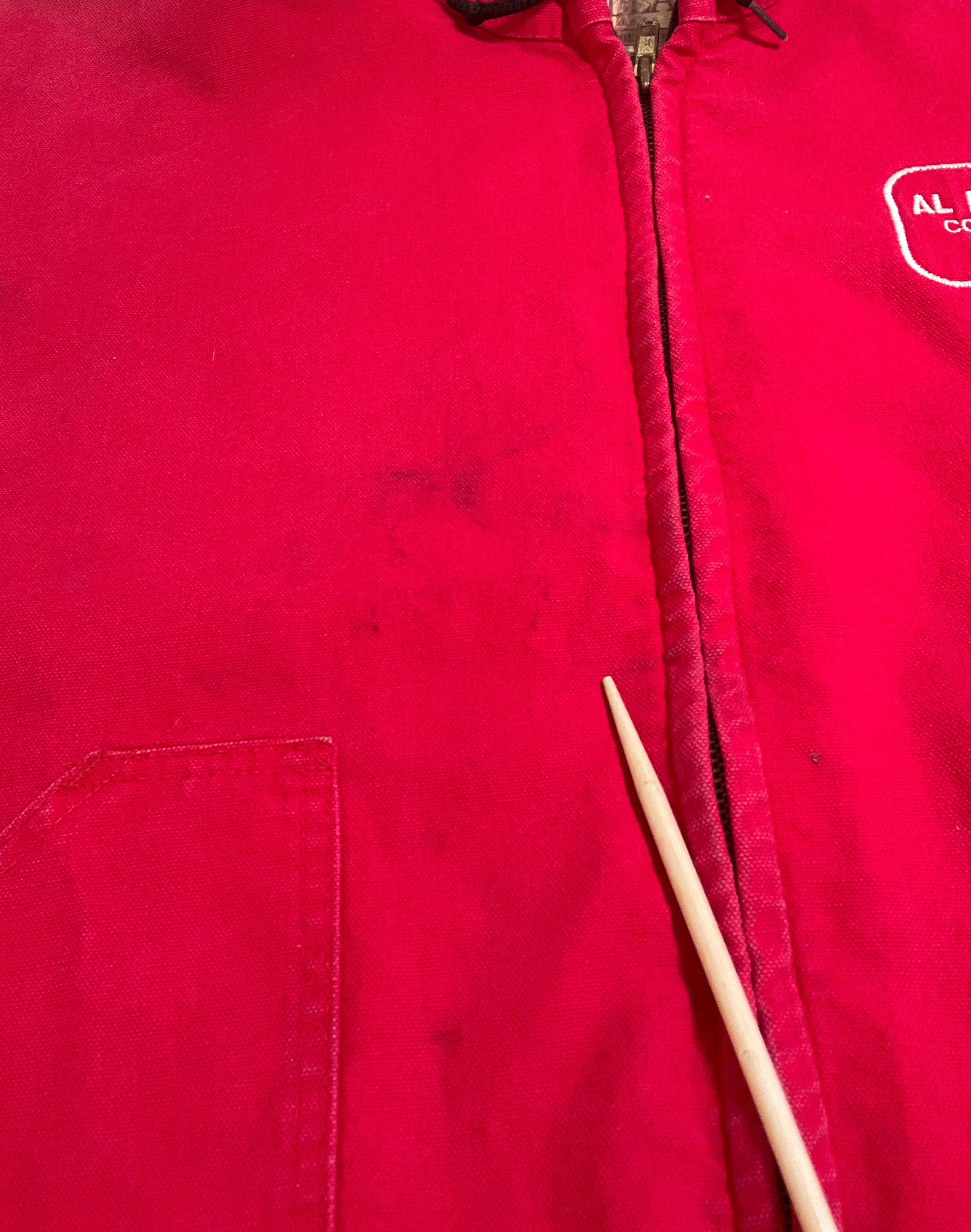 Vintage 80s Pella Red Hooded Thermal Lined Work Jacket Men's XL USA Made