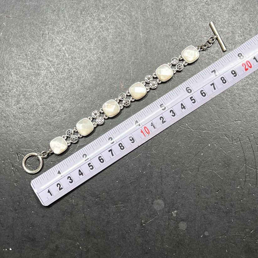 Monet Mother of Pearl Silver tone Bracelet