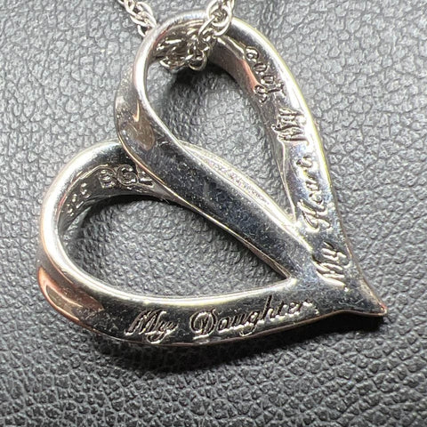Sterling Silver Heart Gemstone Daughter Pendant Necklace 4.47g