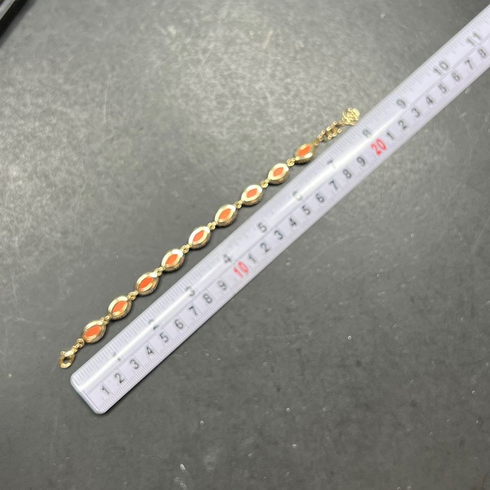 Kendra Scott Orange Multifaceted & Gold Tone Tennis Bracelet