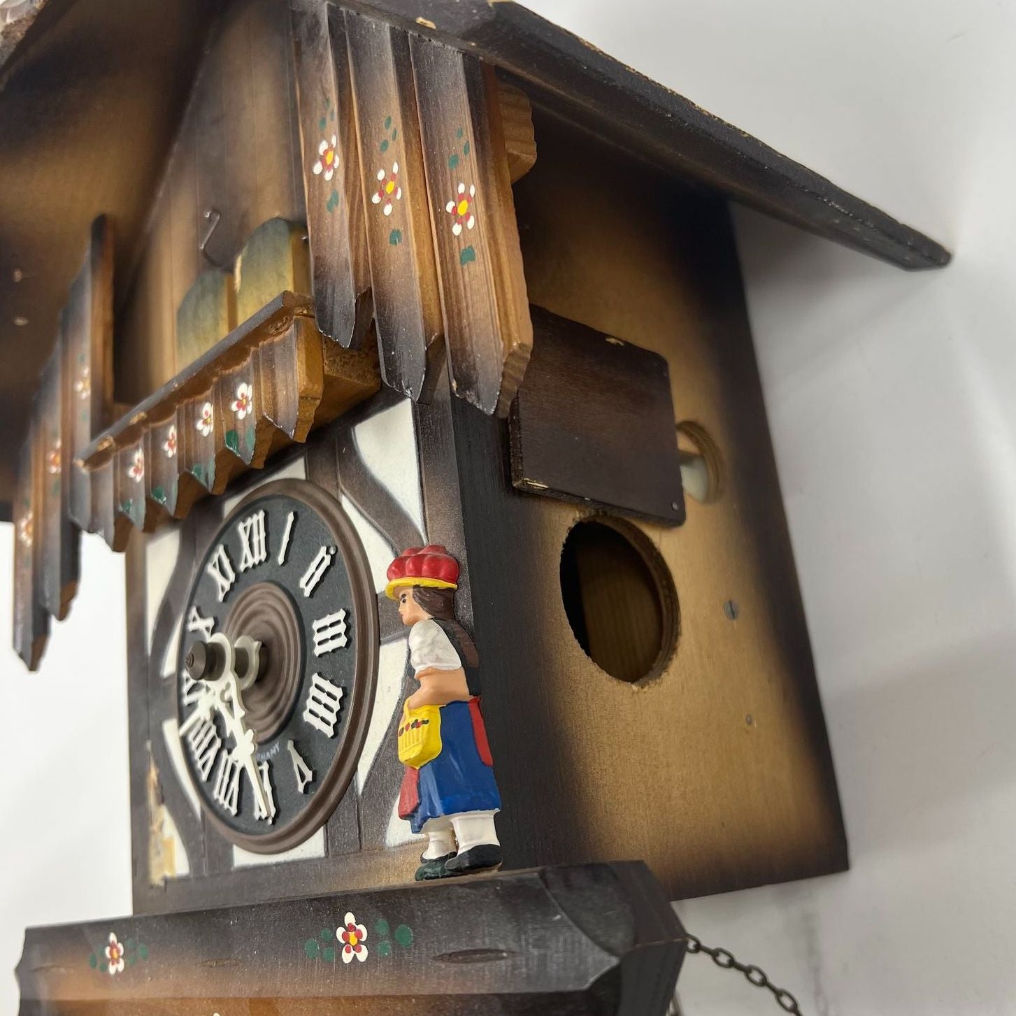 Vintage Cuckoo Musical Clock Chalet Made In Germany *Repair Needed