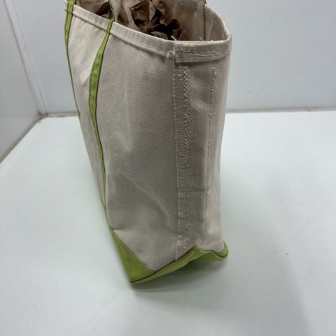 L.L. Bean Green Canvas Boat and Tote Bag Large Made in USA Monogram LRN