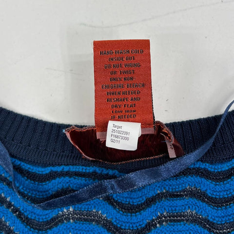 Missoni for Target Chevron Mixed Media Abstract Sweater Top Blue Women's XL