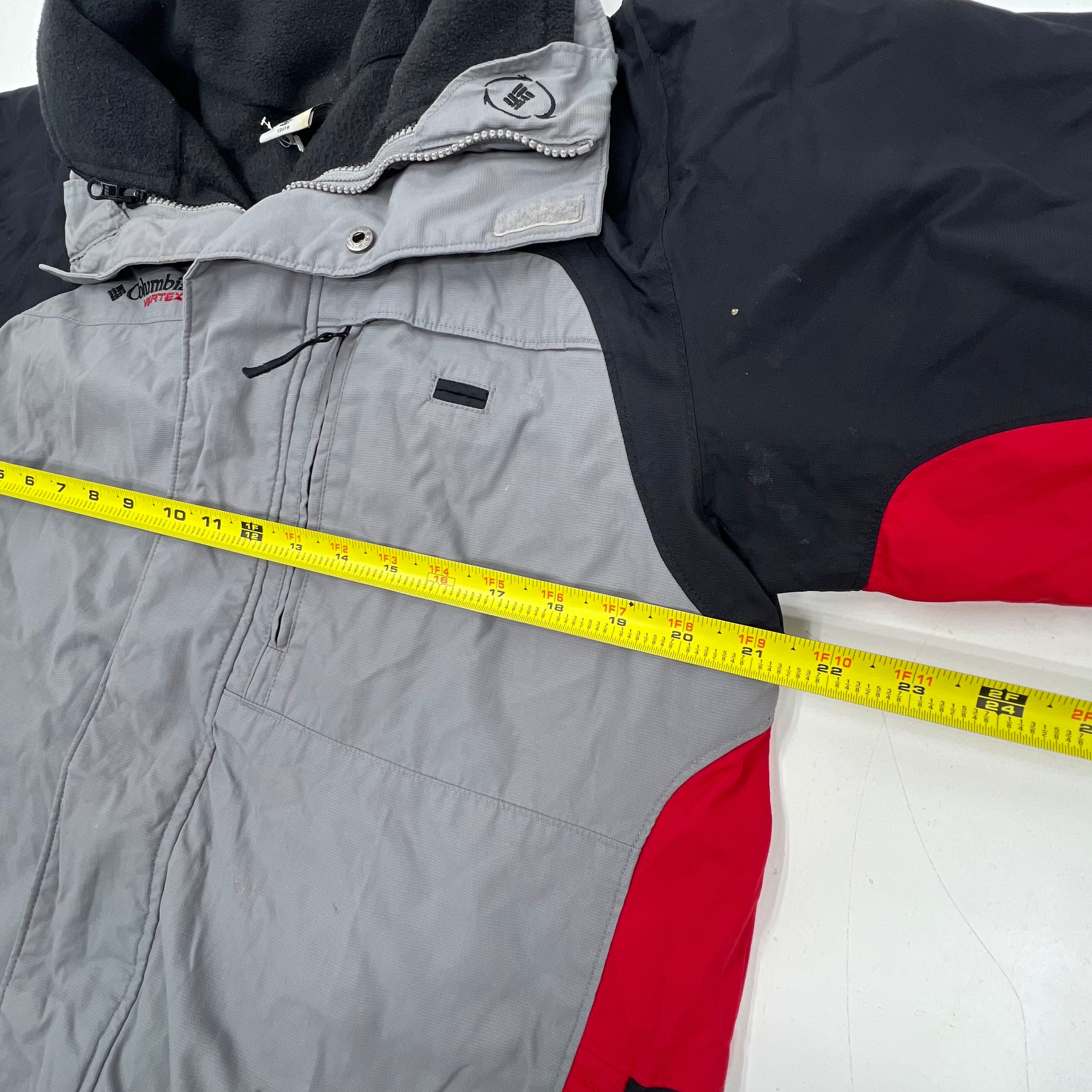 Columbia Vertex Gray Red Colorblock Fleece Lined Jacket Youth 18/20