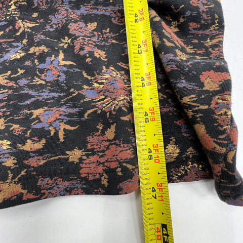 Peruvian Connection Tapestry Floral Metallic Print Long Sleeve Maxi Dress Sz M