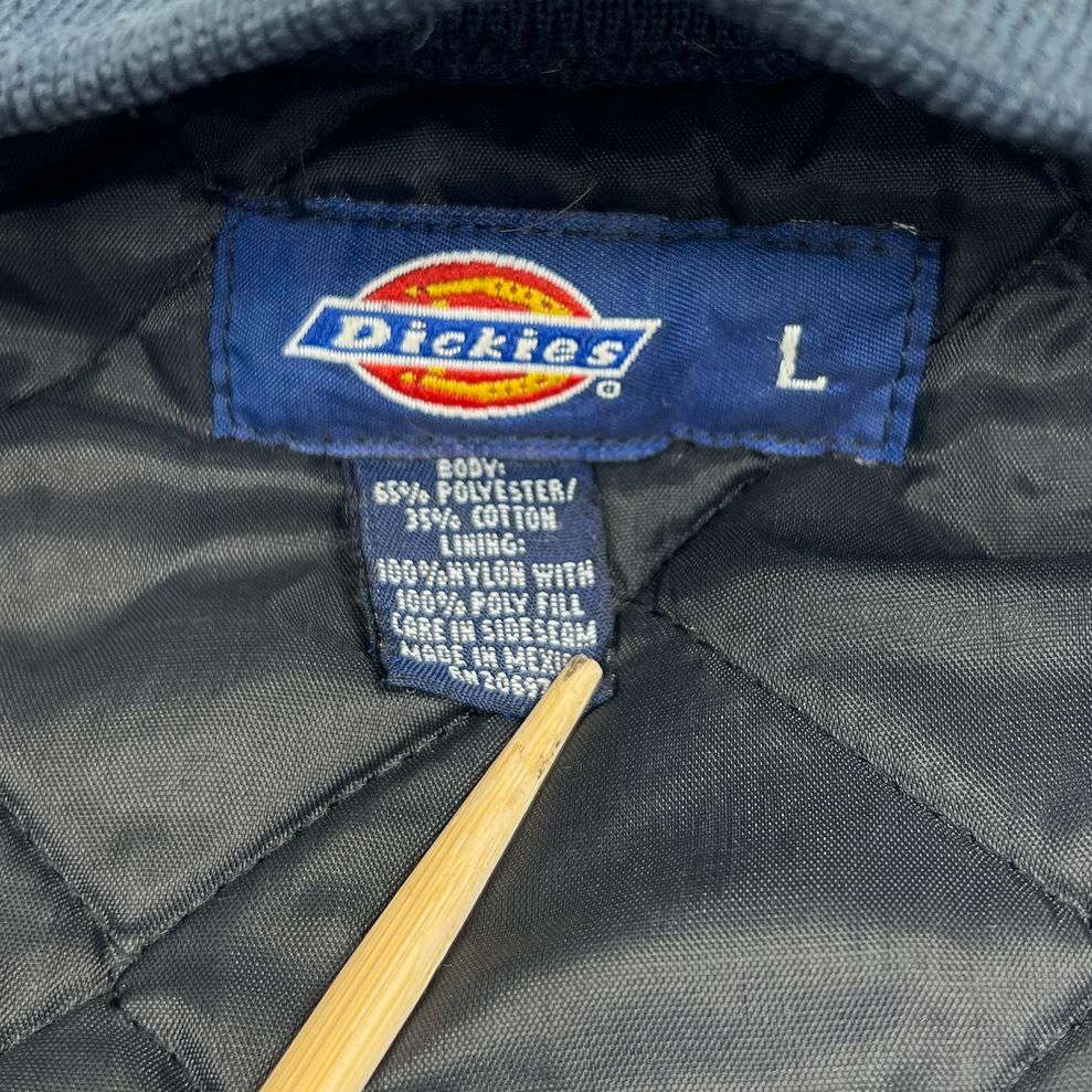 Dickies Navy Blue Green Colorblock Quilted Lined Work Bomber Jacket Men's L