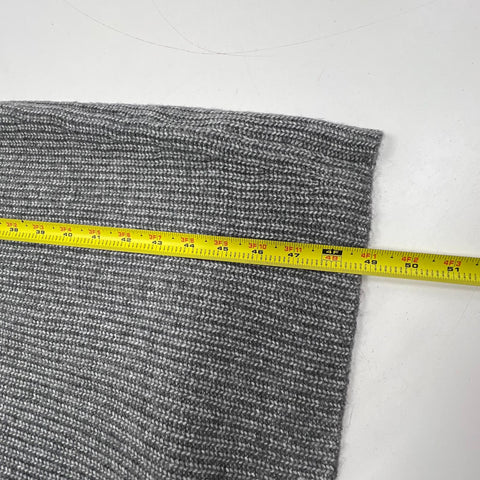 Express Gray Ribbed Knit Cross Front Mock Neck Midi Sweater Dress Women's
