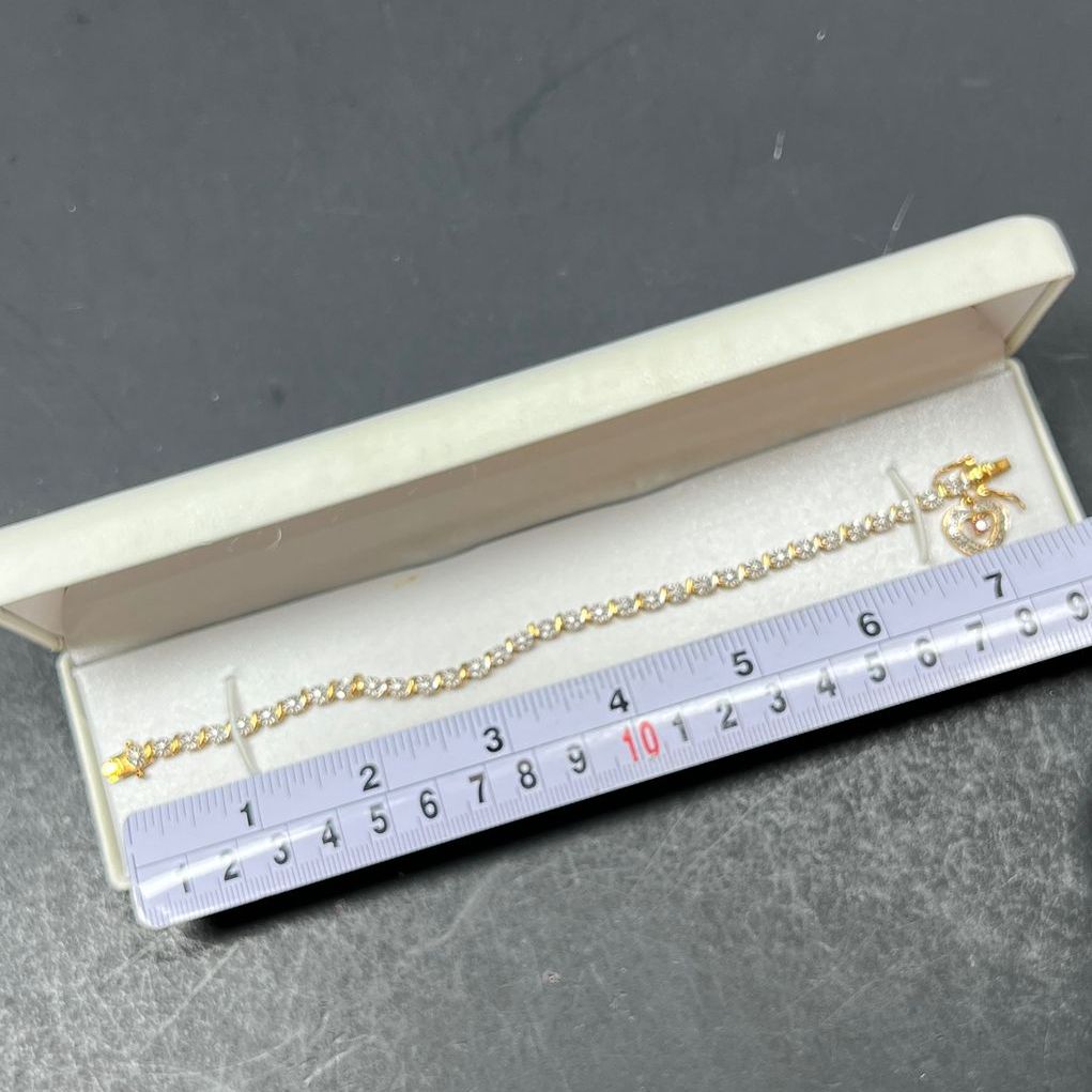18K Over Sterling Silver Genuine Ruby Diamond Accent Tennis Bracelet NIB