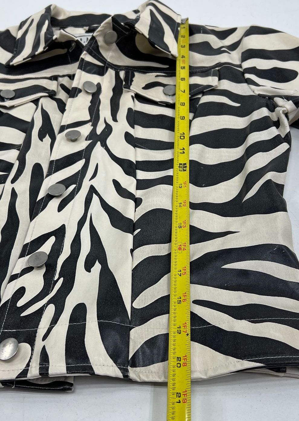 Vintage Y2K BB Dakota Zebra Print Faux Leather Distressed Jacket Womens L