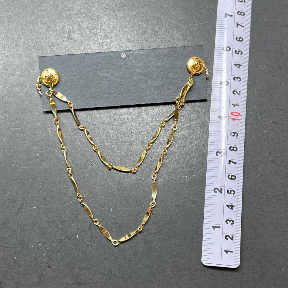 Kollarkeeper Gold Tone Collar Pins Chain NWT