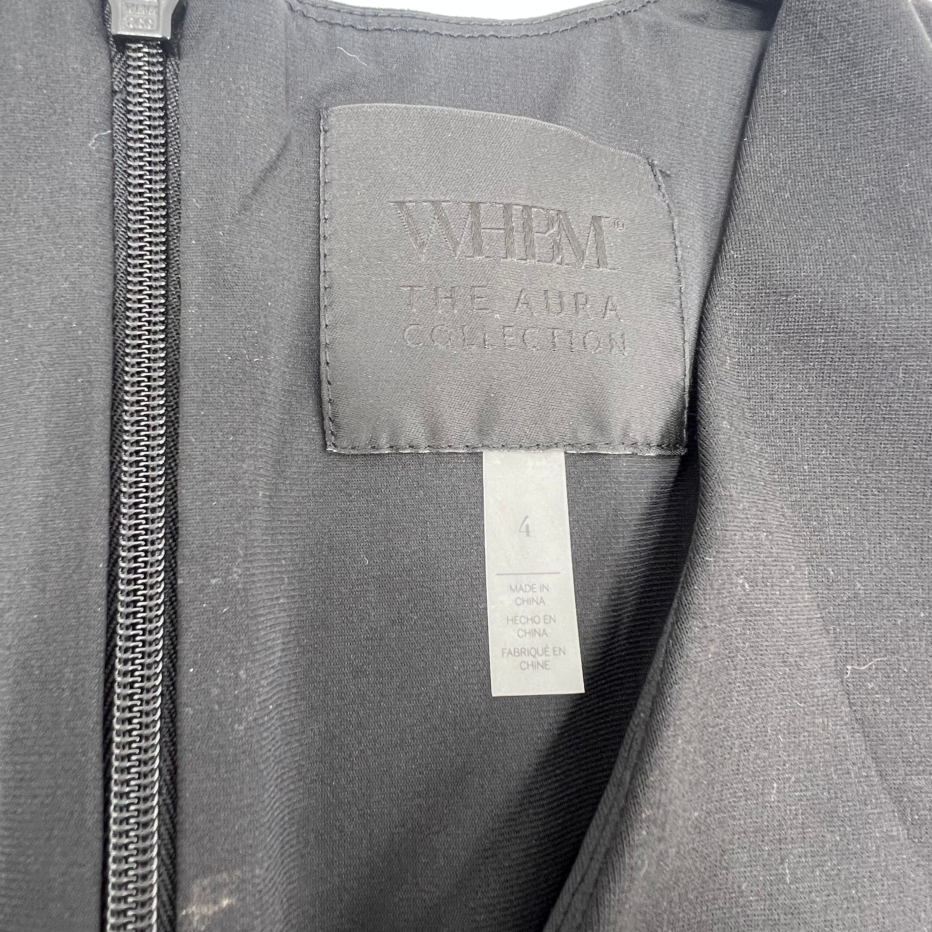 WHBM Aura Collection V-Neck Power Sheath Dress Black Size 4 NWT
