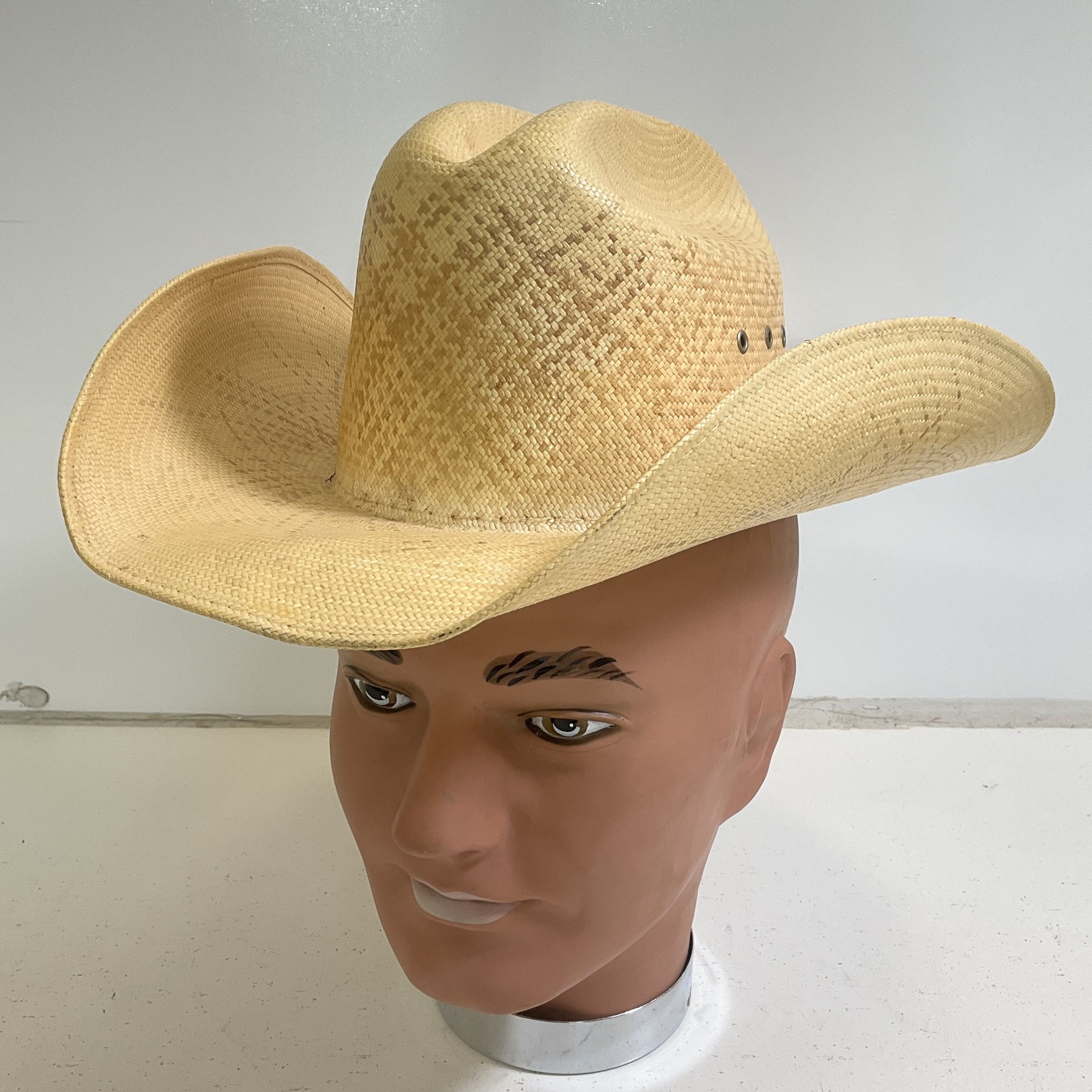 Vintage Wrangler 10X Shantung Panama Cowboy Hat Western Made in Texas Size 6 7/8