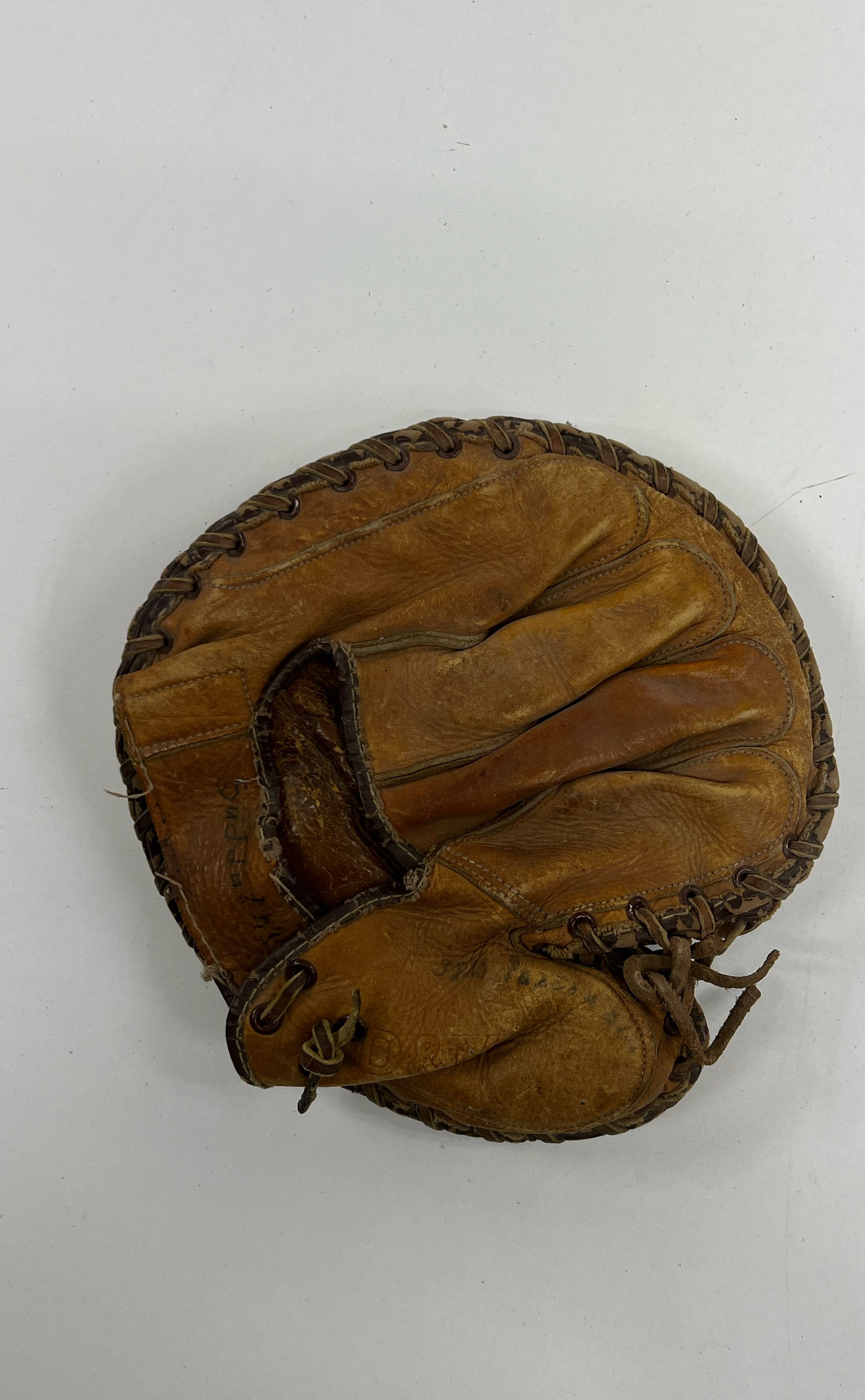 Vintage D&M Draper Maynard Brown Leather Catchers Mitt Baseball Glove