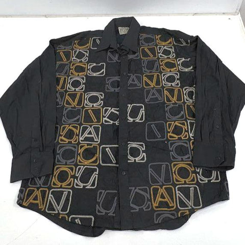 Vintage 90s Davoucci Embroidered Hip Hop Button Up Shirt Sz 3X
