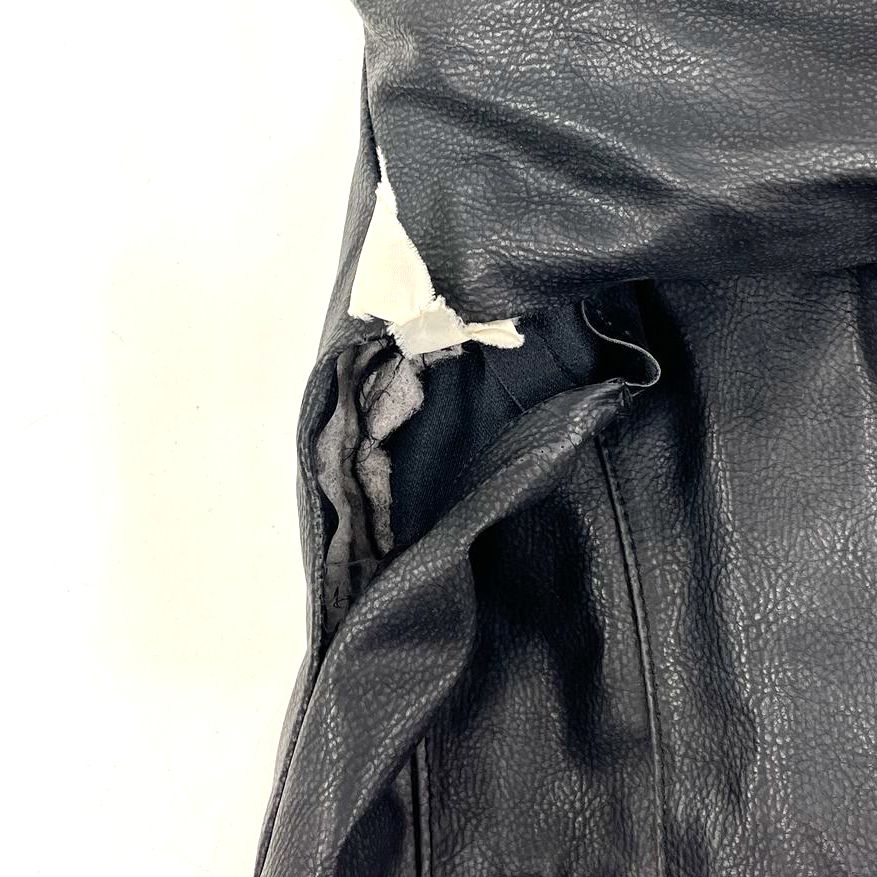 Kenneth Cole Reaction Black Faux Leather Hooded Moto Jacket Men's M