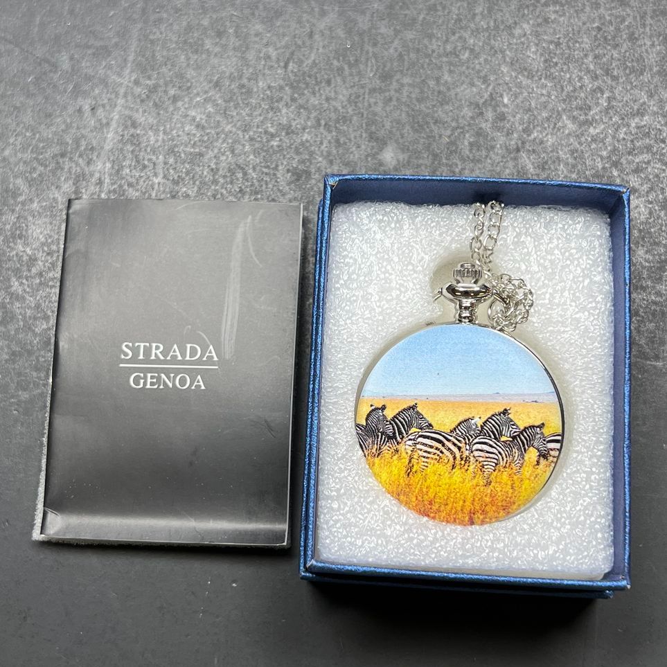 Strada Zebra Pocket Watch NIB