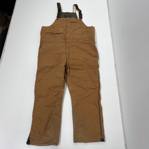 Vintage Y2K Walls Brown Zero-Zone Insulated Canvas Work Bib Overalls Men's 46x28