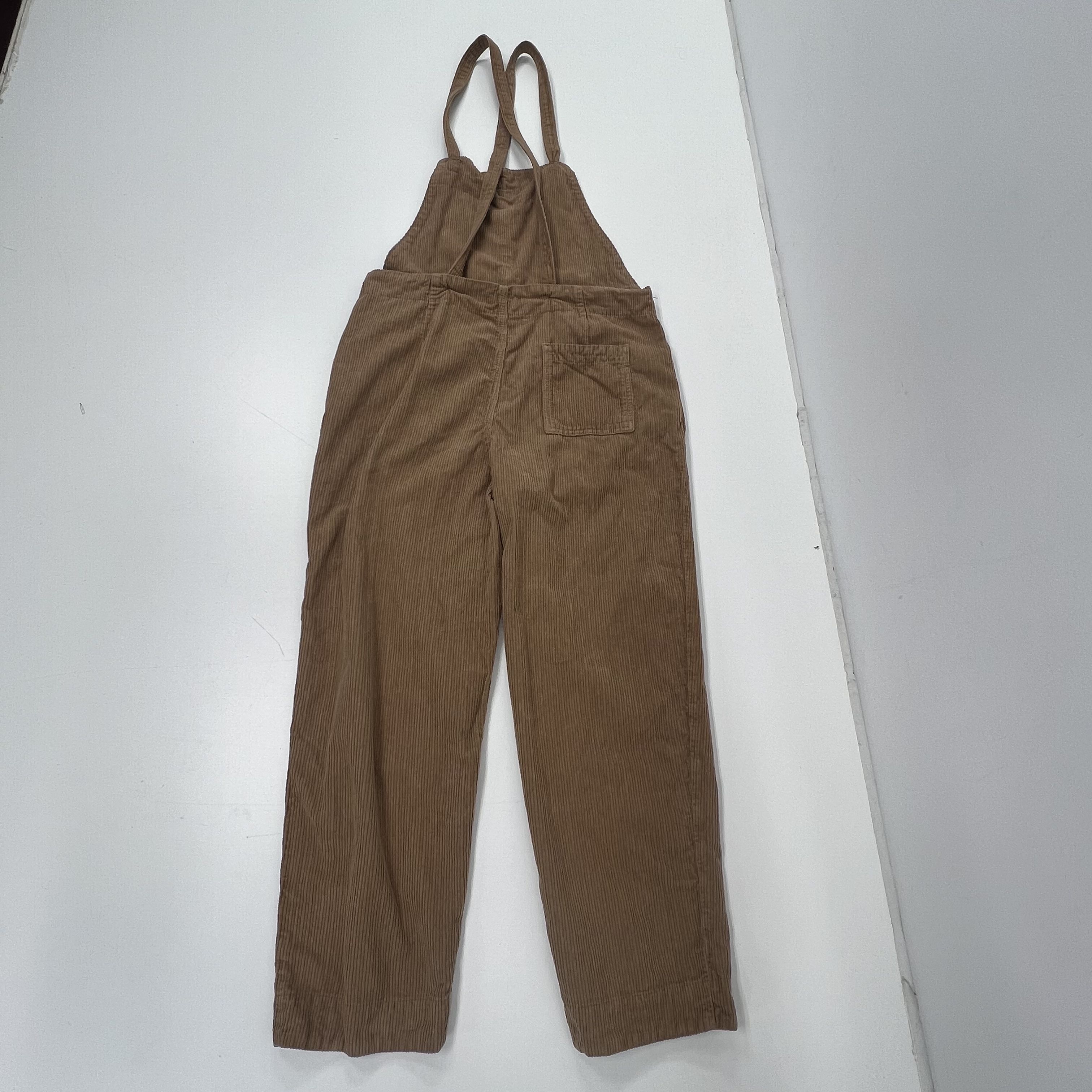 Faherty Overall Brown Corduroy Straight Leg Jumpsuit Casual Pinafore Medium