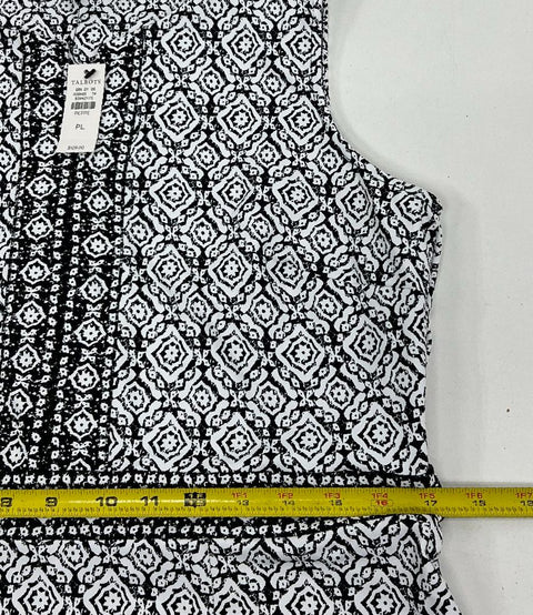 Talbots NWT Black White Geometric Print Sheath Dress Women's Petite L PL