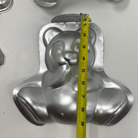 Vintage Wilton 3D Stand-Up Bear & Rabbit Cake Pan Mold Set Aluminum Bakeware
