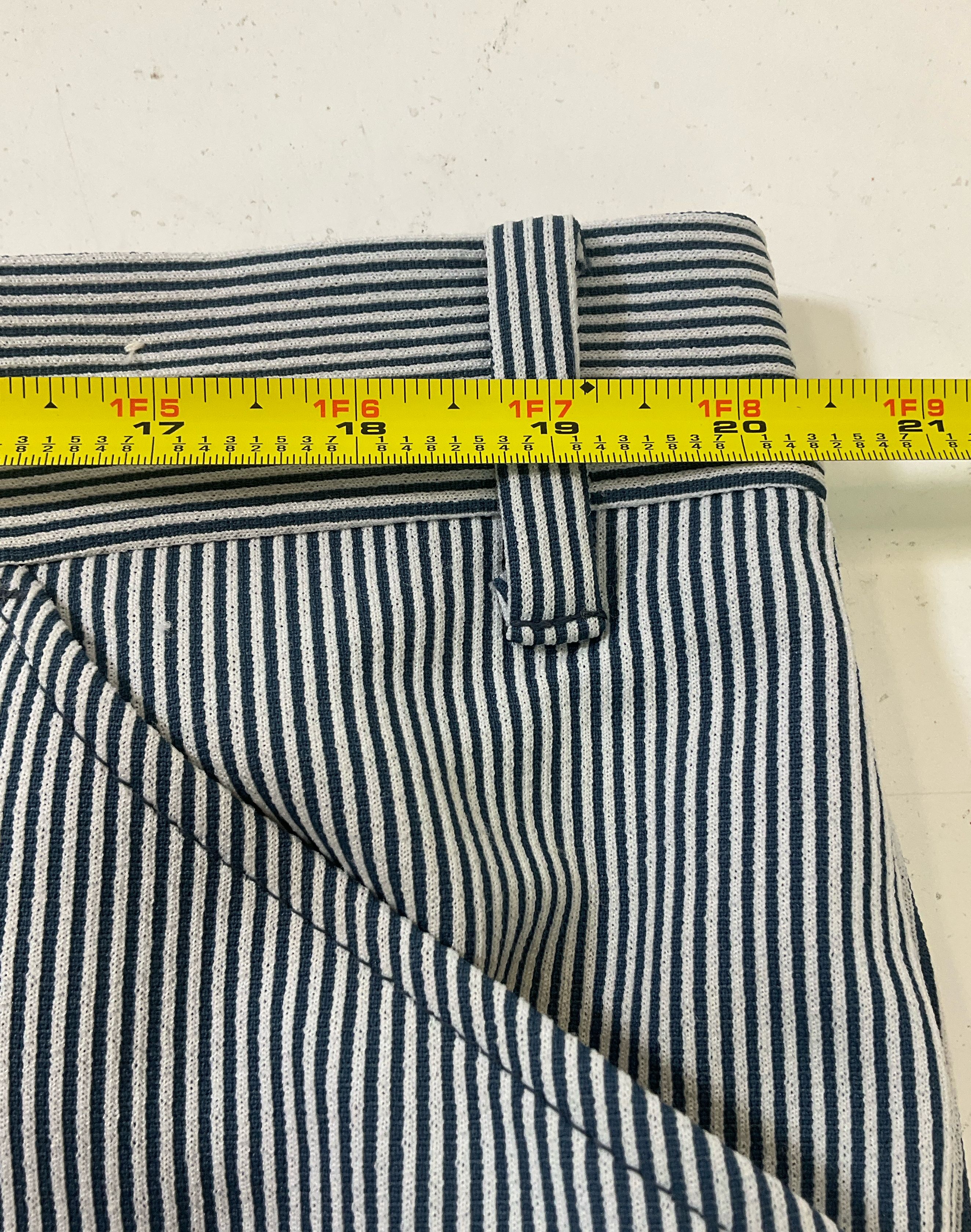 JC Penney Men's Blue & White Stripe 3 Piece Polyester Suit Size XL Vintage 70s