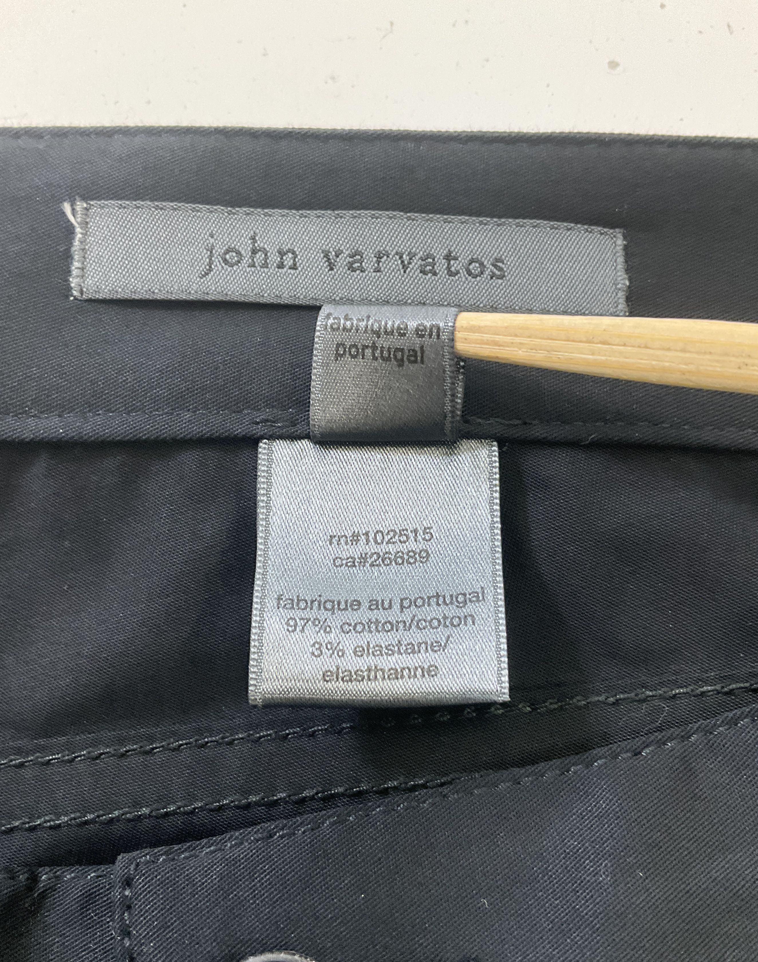 John Varvatos Men's Black Slim Fit Chino Pants Side Flap Pockets Size 46 32x32