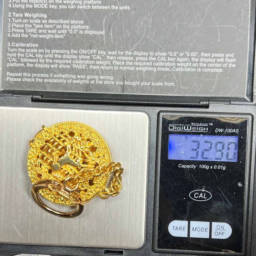Gold Tone Unicorn Filigree Locket Keychain
