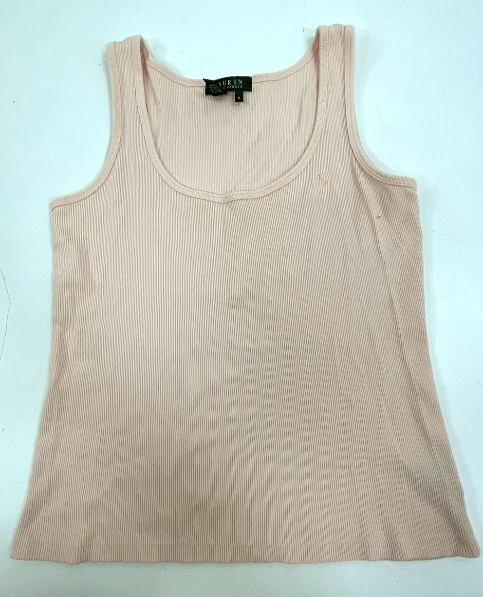 Vintage Y2K Lauren Ralph Lauren Red Peach Ribbed Tank Top Lot of 2 Women's M