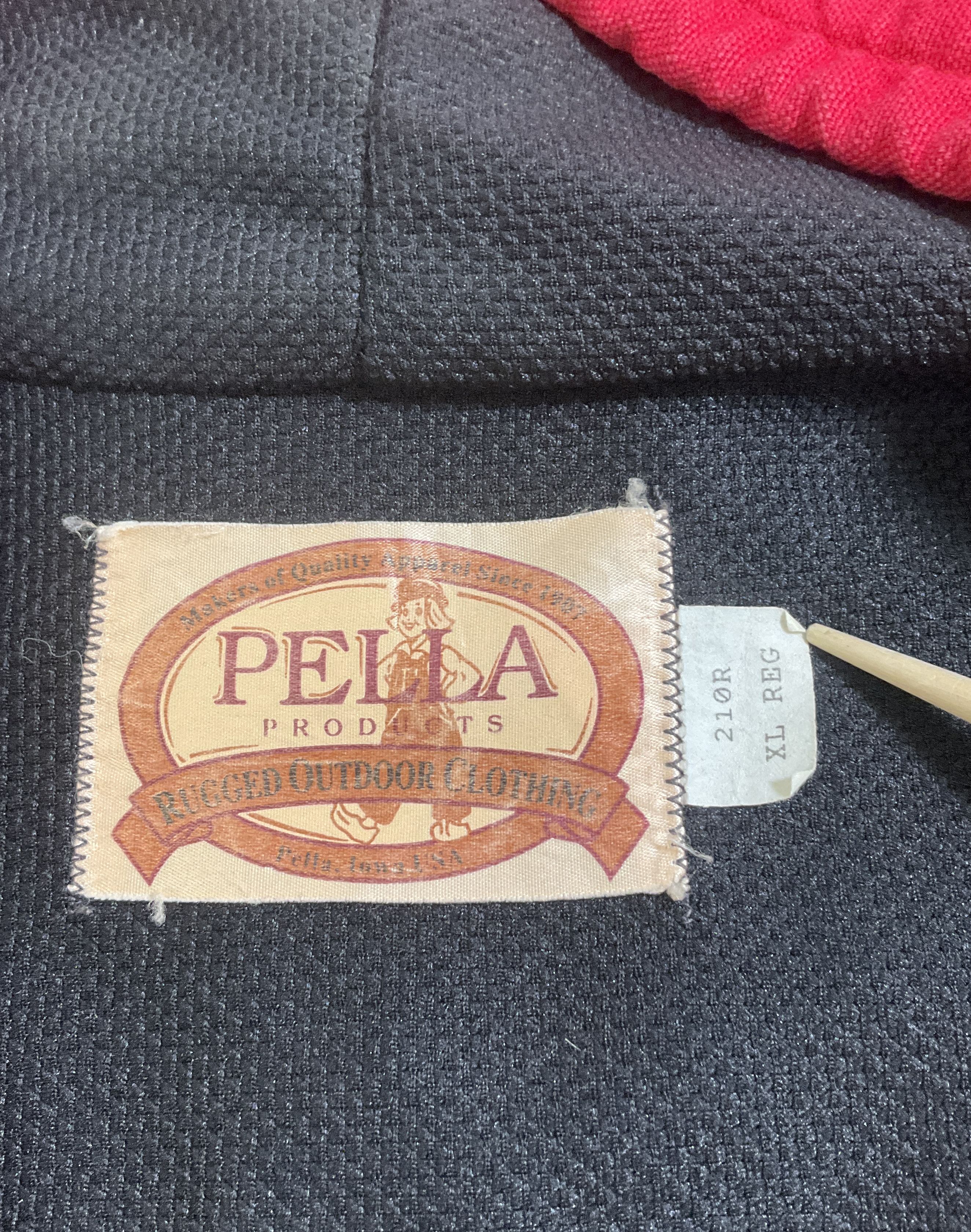 Vintage 80s Pella Red Hooded Thermal Lined Work Jacket Men's XL USA Made