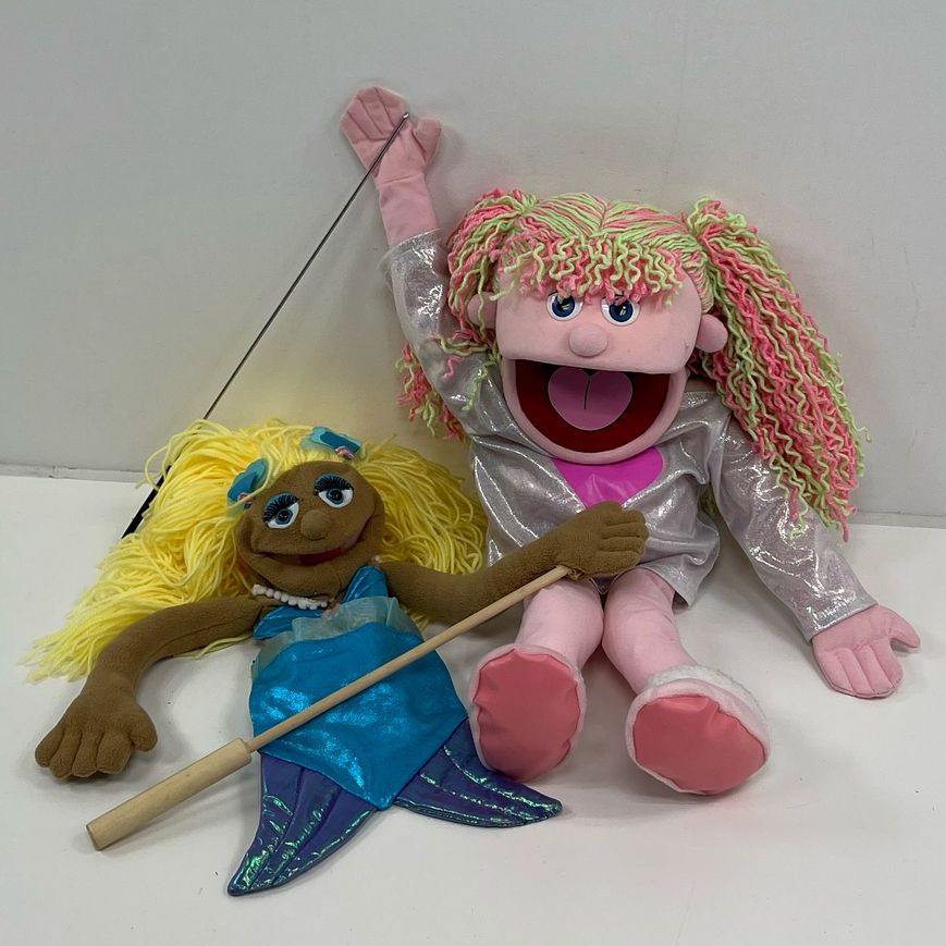 Collectible Silly Puppets Melissa & Doug Hand & Stick Puppets Lot Of 2 Mermaid