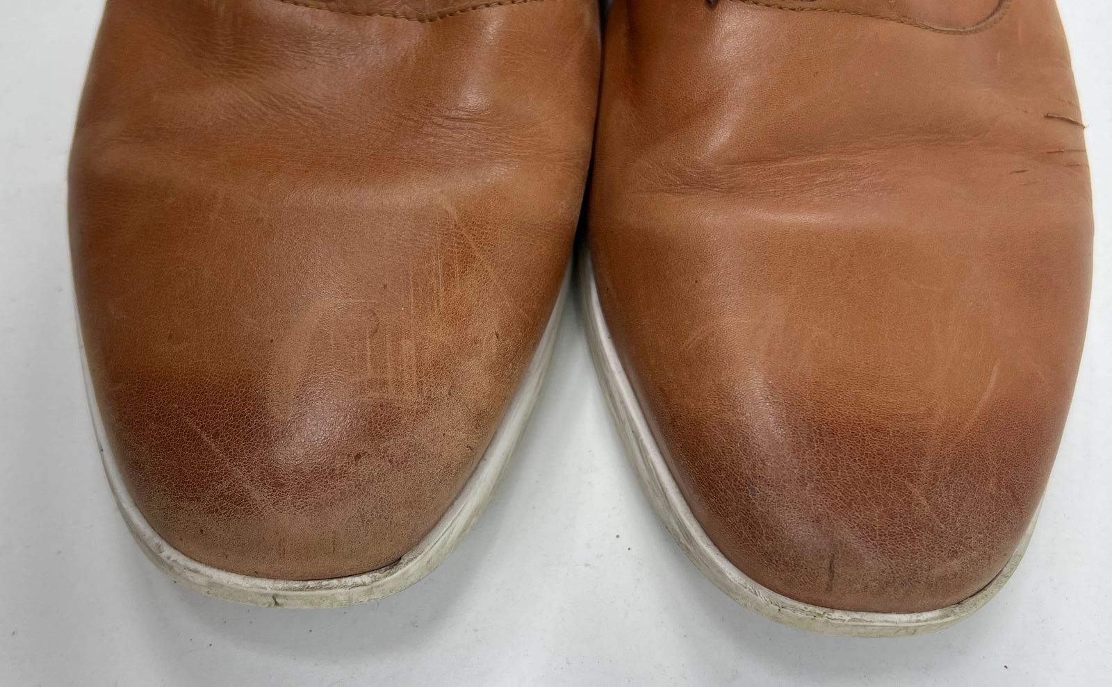 Men's Wolf & Shepherd Tan Brown Genuine Leather Loafer Dress Shoes Size 13M