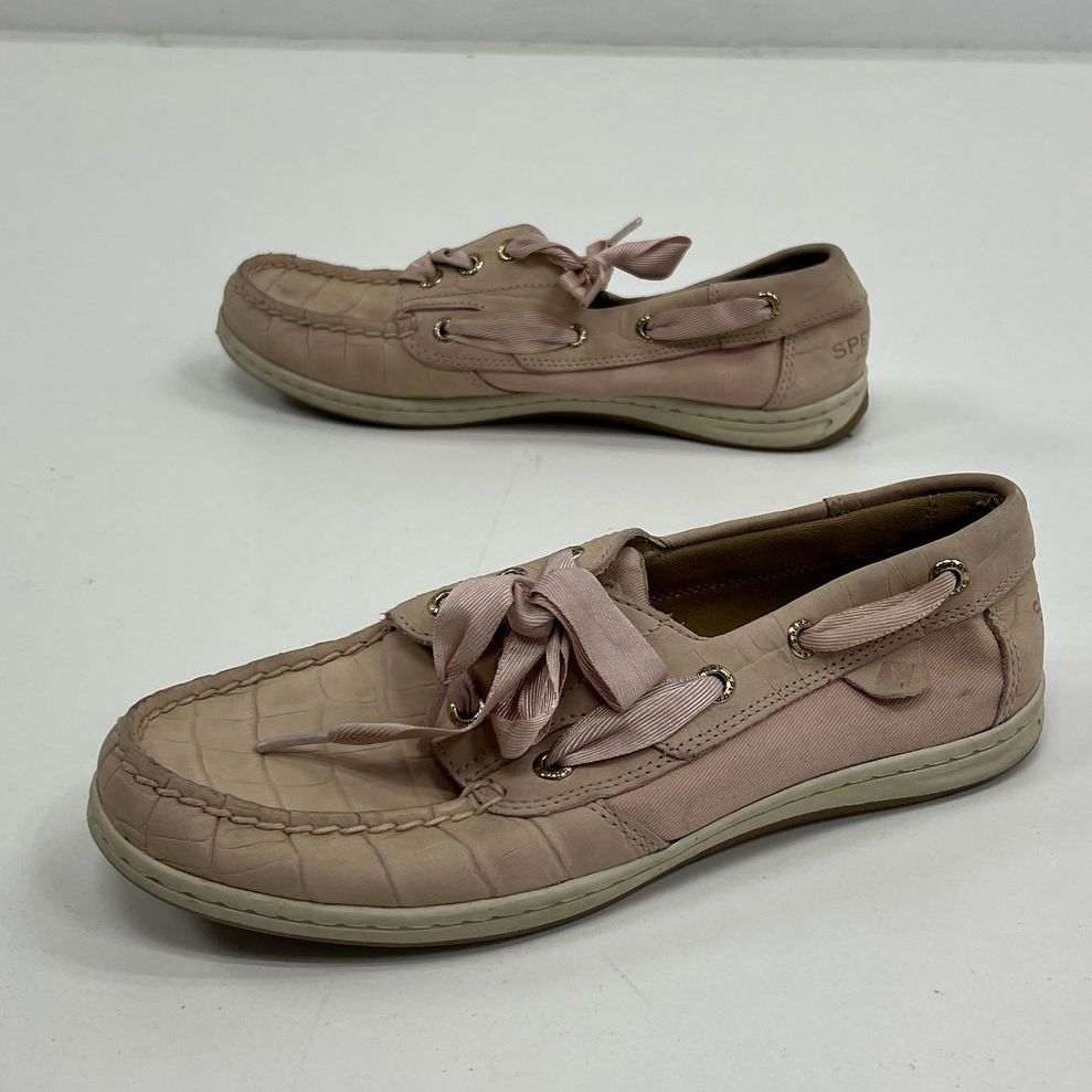 Sperry Pink Leather? Loafer Slip In Casual Lace Up Shoes Women's Size 7