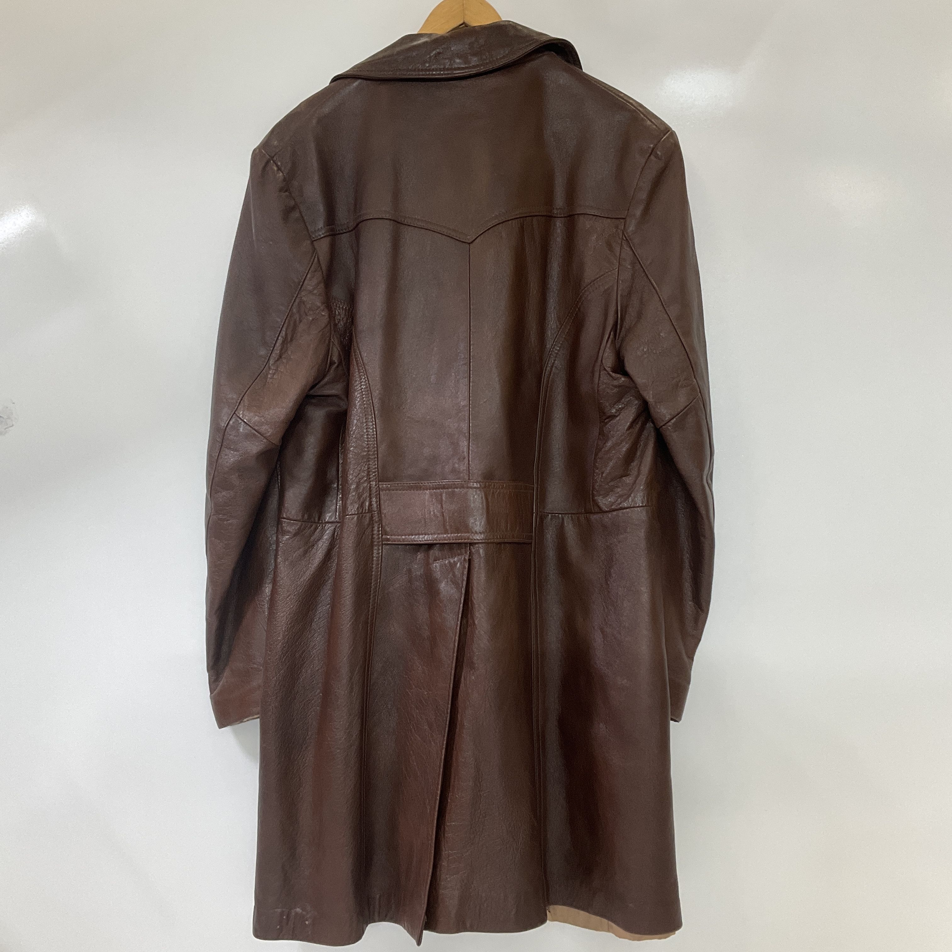 Vintage 1970s Brown Angel Skin Cabretta Leather by Grais Coat Men's Size 42R
